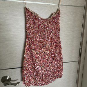 Retrofete Mini Sequin Strapless Dress